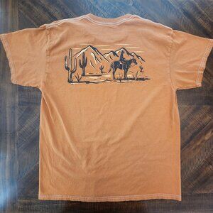 Threadless T-Shirt Cotton Short Sleeve w/Southwest Graphic | Burnt Orange | Med